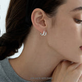 Double Band Pavé Star Stud Earrings