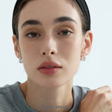 Double Band Pavé Star Stud Earrings