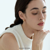 Double Band Pavé Star Stud Earrings