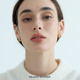 Double Band Pavé Star Stud Earrings