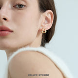 Double Band Pavé Star Stud Earrings