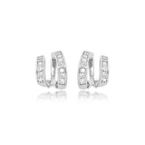 Double Band Pavé Star Stud Earrings
