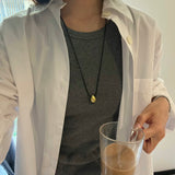 Molten Glow Teardrop Cord Necklace