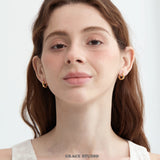 Pearl Studded Huggie Hoop Earrings