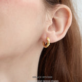 Pearl Studded Huggie Hoop Earrings