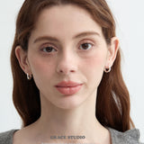 Pearl Studded Huggie Hoop Earrings