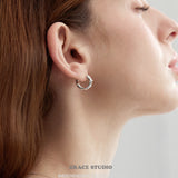 Pearl Studded Huggie Hoop Earrings