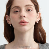 Pearl Studded Huggie Hoop Earrings
