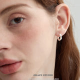 Pearl Studded Huggie Hoop Earrings