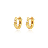 Pearl Studded Huggie Hoop Earrings