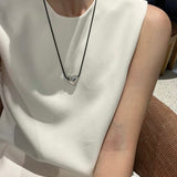 Heartfelt Reflection Puffy Heart Cord Necklace