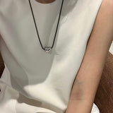 Heartfelt Reflection Puffy Heart Cord Necklace