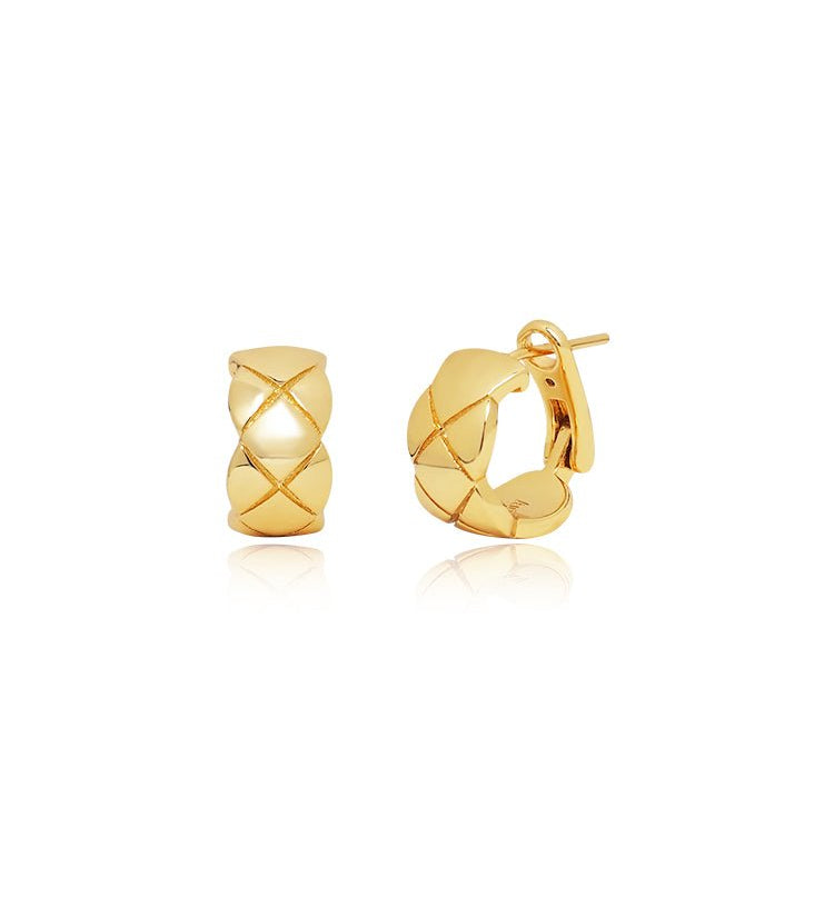 Quilted Crisscross Hoop Earrings