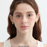 Zircon Quilted Crisscross Hoop Earrings
