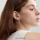 Zircon Quilted Crisscross Hoop Earrings