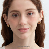 Zircon Quilted Crisscross Hoop Earrings