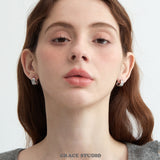 Zircon Quilted Crisscross Hoop Earrings