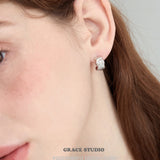 Zircon Quilted Crisscross Hoop Earrings
