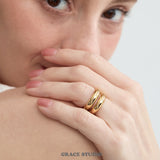 Grooved Dome Band Ring