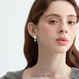 Organic Disc Pearl Drop Earrings