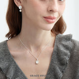 Oval Moonstone Pendant Necklace