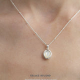 Oval Moonstone Pendant Necklace