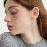 White Crystal Ball Drop Earrings