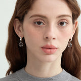 White Crystal Ball Drop Earrings