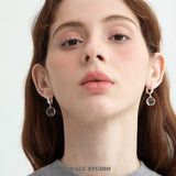 White Crystal Ball Drop Earrings