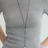 Double Teardrop Cord Pendant Necklace