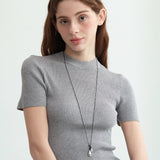 Double Teardrop Cord Pendant Necklace