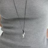 Double Teardrop Cord Pendant Necklace