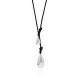 Double Teardrop Cord Pendant Necklace