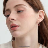 Wine Red Enamel Zircon Drop Earrings