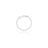 Matte Silver Oval Beaded Bracelet