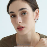 Coral Blossom Silver Teardrop Earrings