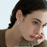 Coral Blossom Silver Teardrop Earrings