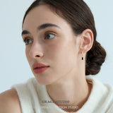 Pavé Hoop & Black Crystal Drop Earrings
