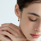 Pavé Hoop & Black Crystal Drop Earrings