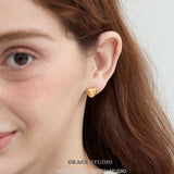 Ribbed Knot Stud Earrings