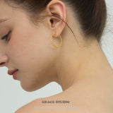 Twisted Rope Gold Hoop Earrings