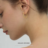 Twisted Rope Gold Hoop Earrings