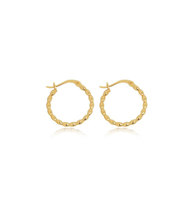 Twisted Rope Gold Hoop Earrings