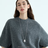 Sculptural Silver Shell Long Necklace