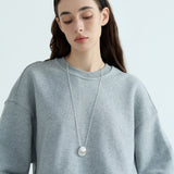 Sculptural Silver Shell Long Necklace