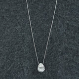 Sculptural Silver Shell Long Necklace