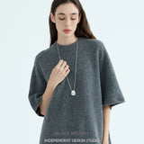 Sculptural Silver Shell Long Necklace