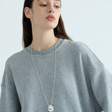 Sculptural Silver Shell Long Necklace