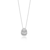 Sculptural Silver Shell Long Necklace
