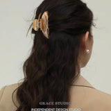 Swirled Amber Claw Hair Clip
